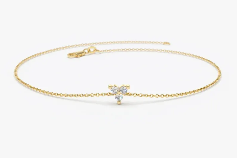 0.09CTW Moissanite Round Diamond Bracelet