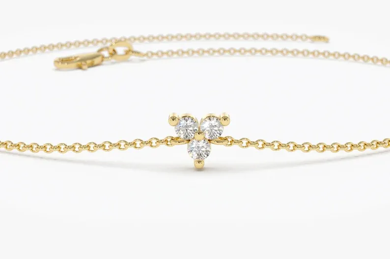 0.09CTW Moissanite Round Diamond Bracelet