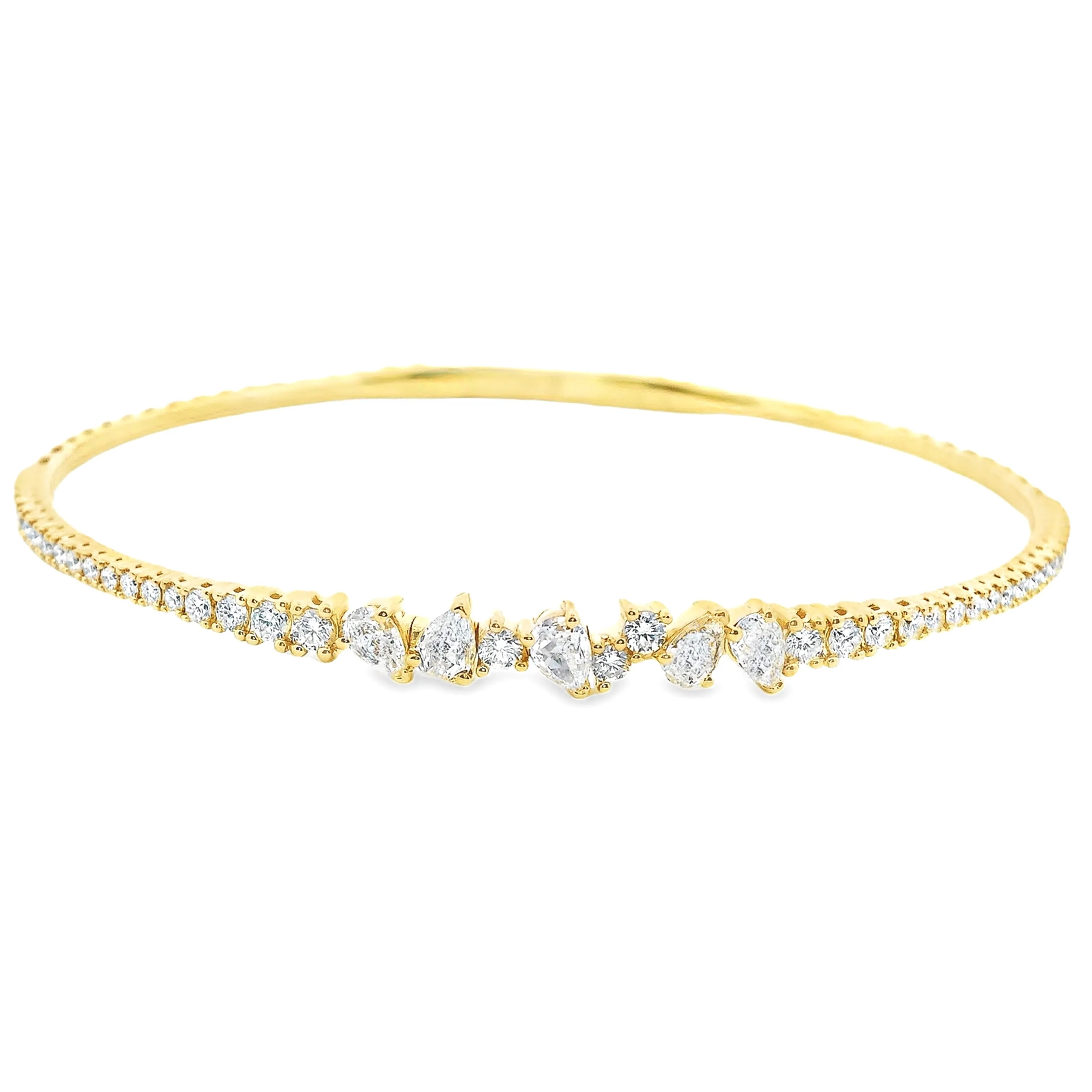 1.16ct 14k Yellow Gold Diamond Bangle