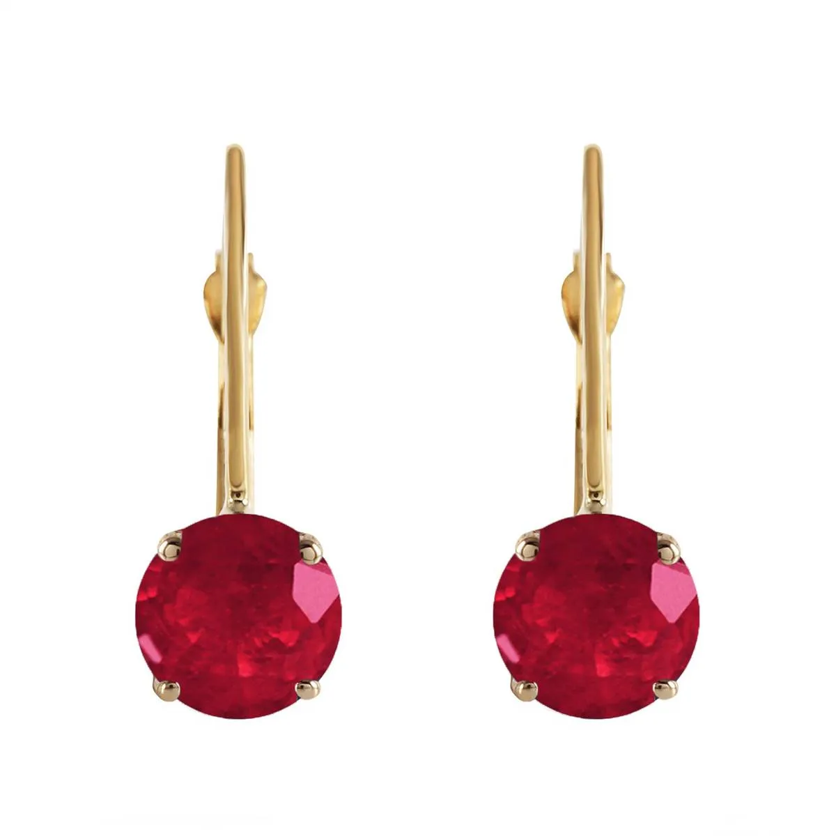 1.2 Carat 14K Solid Yellow Gold Fire Flame Ruby Earrings