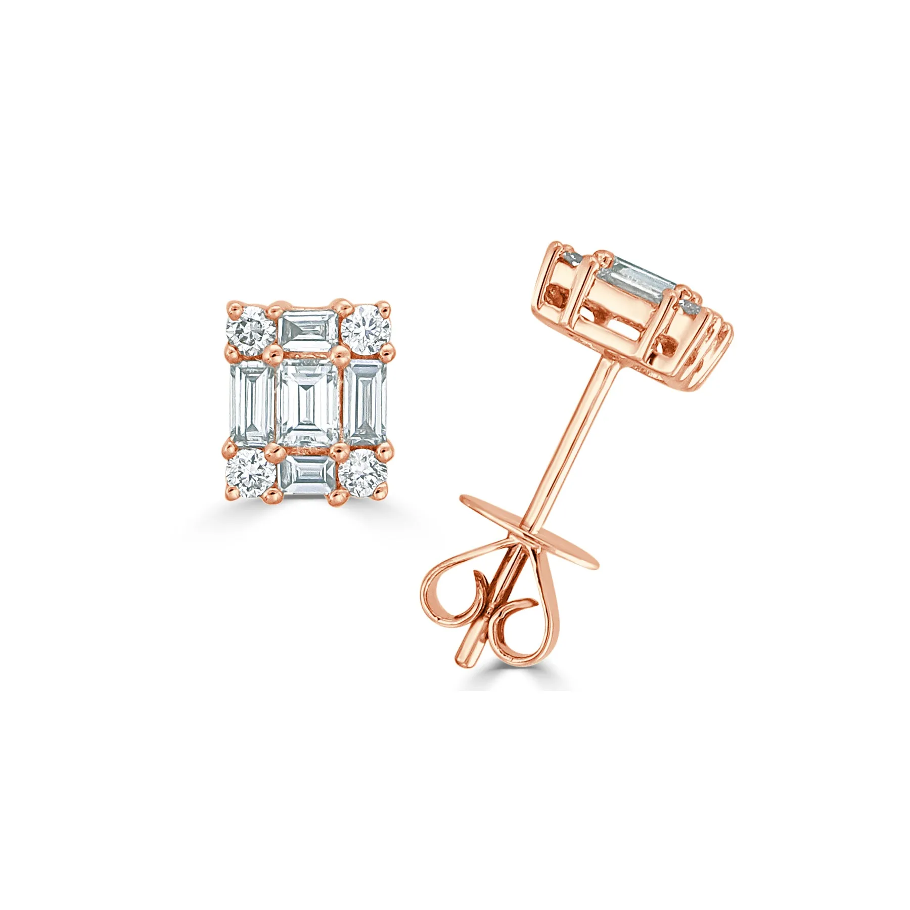 14k Gold & Diamond Stud Earrings