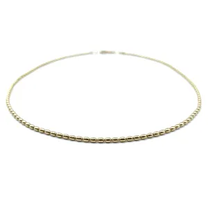 14k Gold Filled 15" Oval Pattern Necklace - Waterproof!