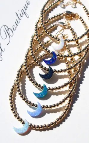14k Gold-Filled Opal Moon Bracelet