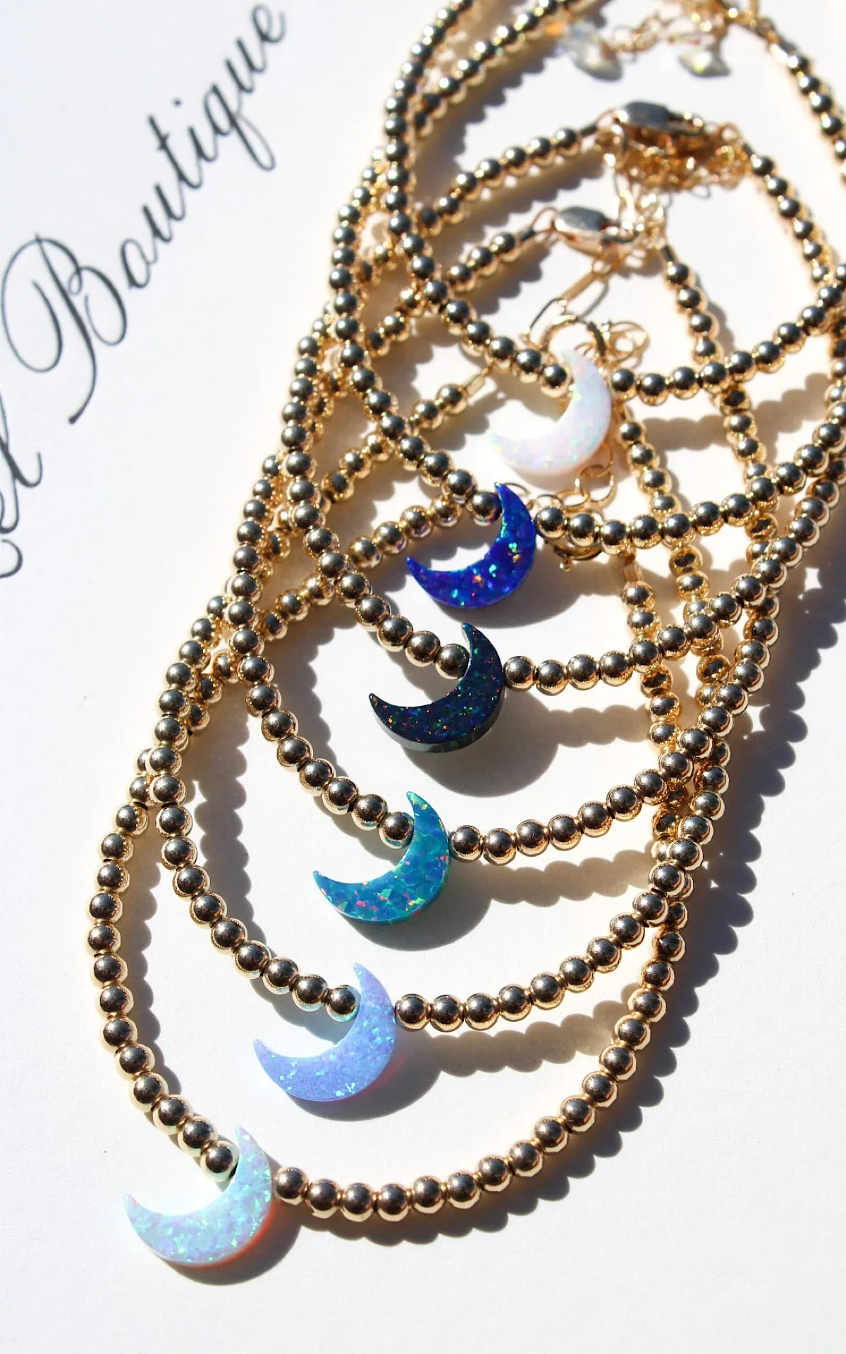 14k Gold-Filled Opal Moon Bracelet