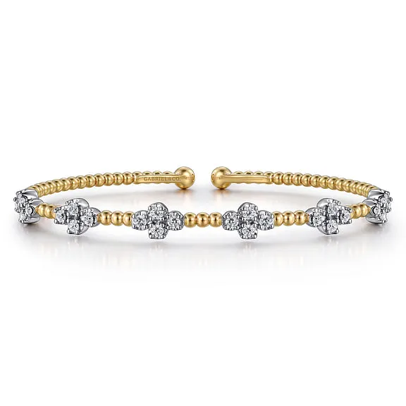 14K White-Yellow Gold Bujukan Diamond Bangle