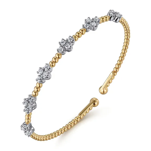 14K White-Yellow Gold Bujukan Diamond Bangle