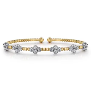 14K White-Yellow Gold Bujukan Diamond Bangle