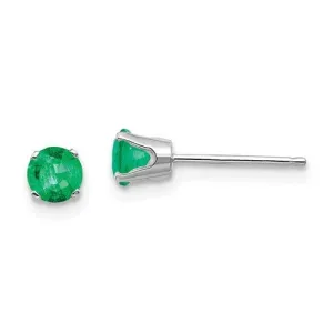 14KT GOLD 1/2 CTW ROUND EMERALD EARRINGS