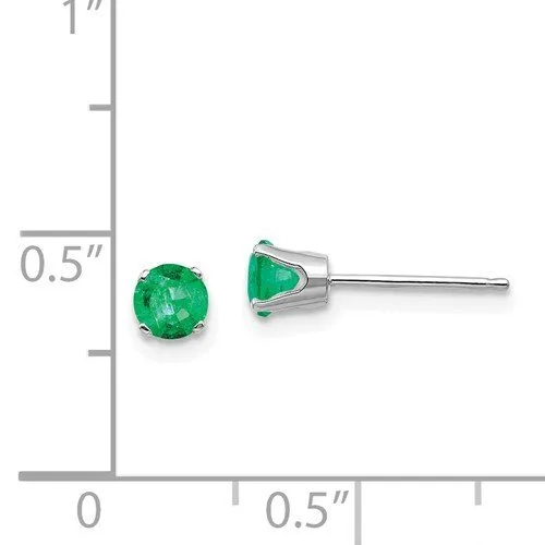14KT GOLD 1/2 CTW ROUND EMERALD EARRINGS