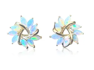 14kt Yellow Gold Opal designer earrings