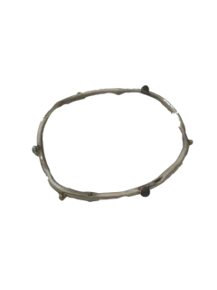 18k balls and turquoise/jade on bangle