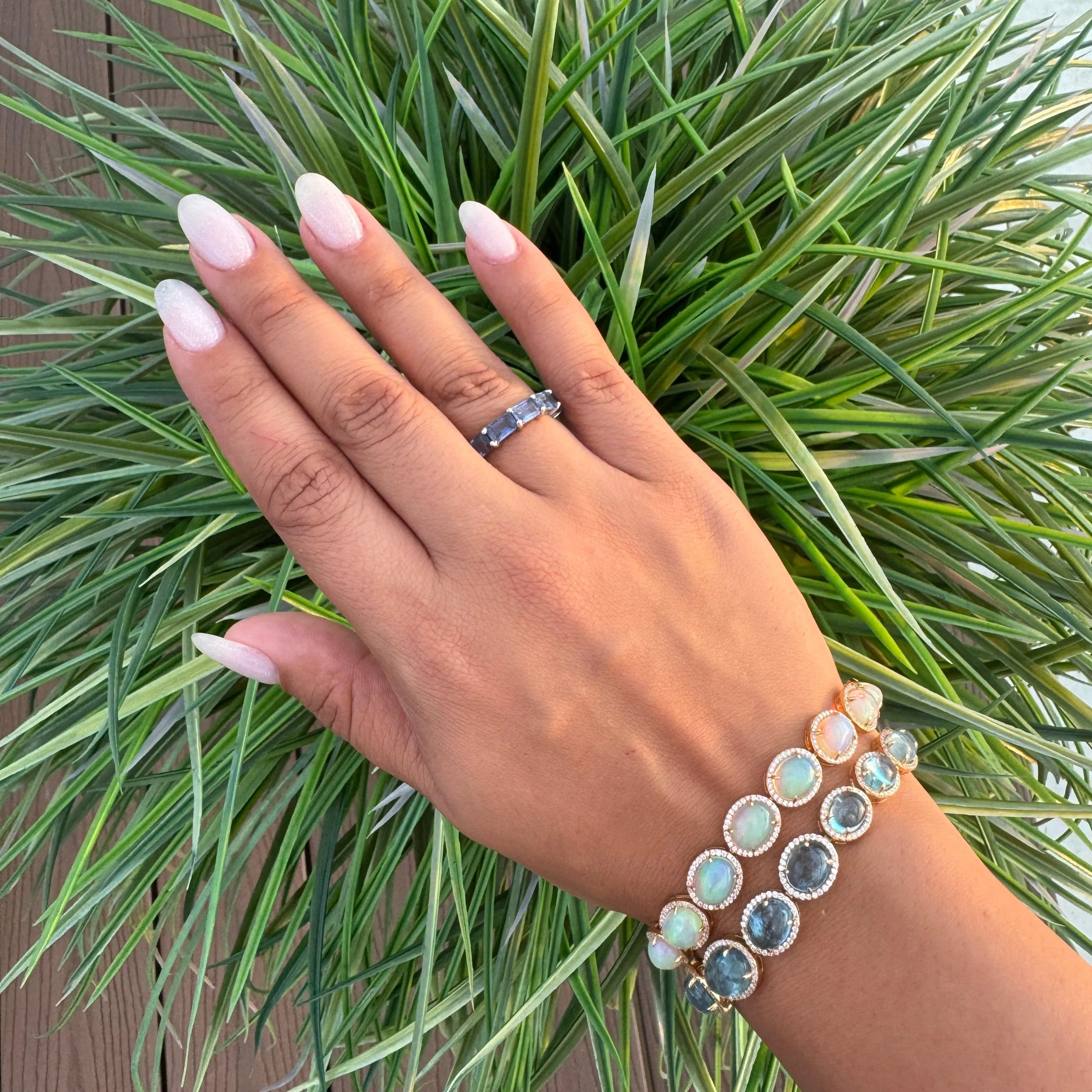 18K Gold Opal and Diamond Bracelet