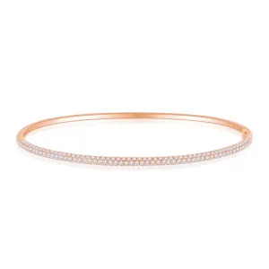 18K Rose Gold Diamond Pave Bangle
