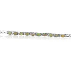 18kt Black Opal and Diamond bracelet
