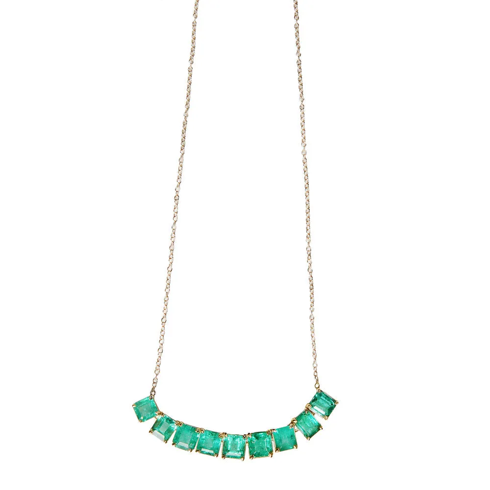 18kt Yellow Gold Emerald Necklace
