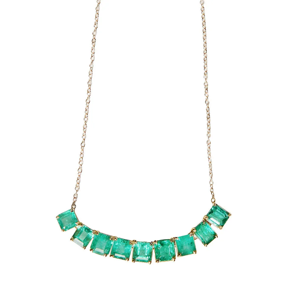 18kt Yellow Gold Emerald Necklace