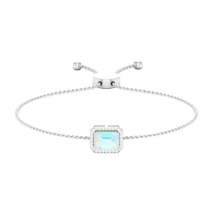 2.25 CT Octagon Cut Ethiopian Opal and Diamond Bolo Chain Bracelet