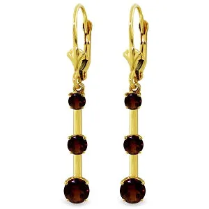 2.5 Carat 14K Solid Yellow Gold Generosity Garnet Earrings