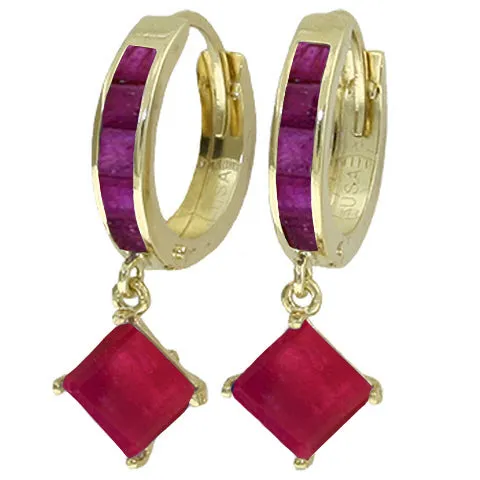 4.2 Carat 14K Solid White Gold Reinvension Ruby Earrings