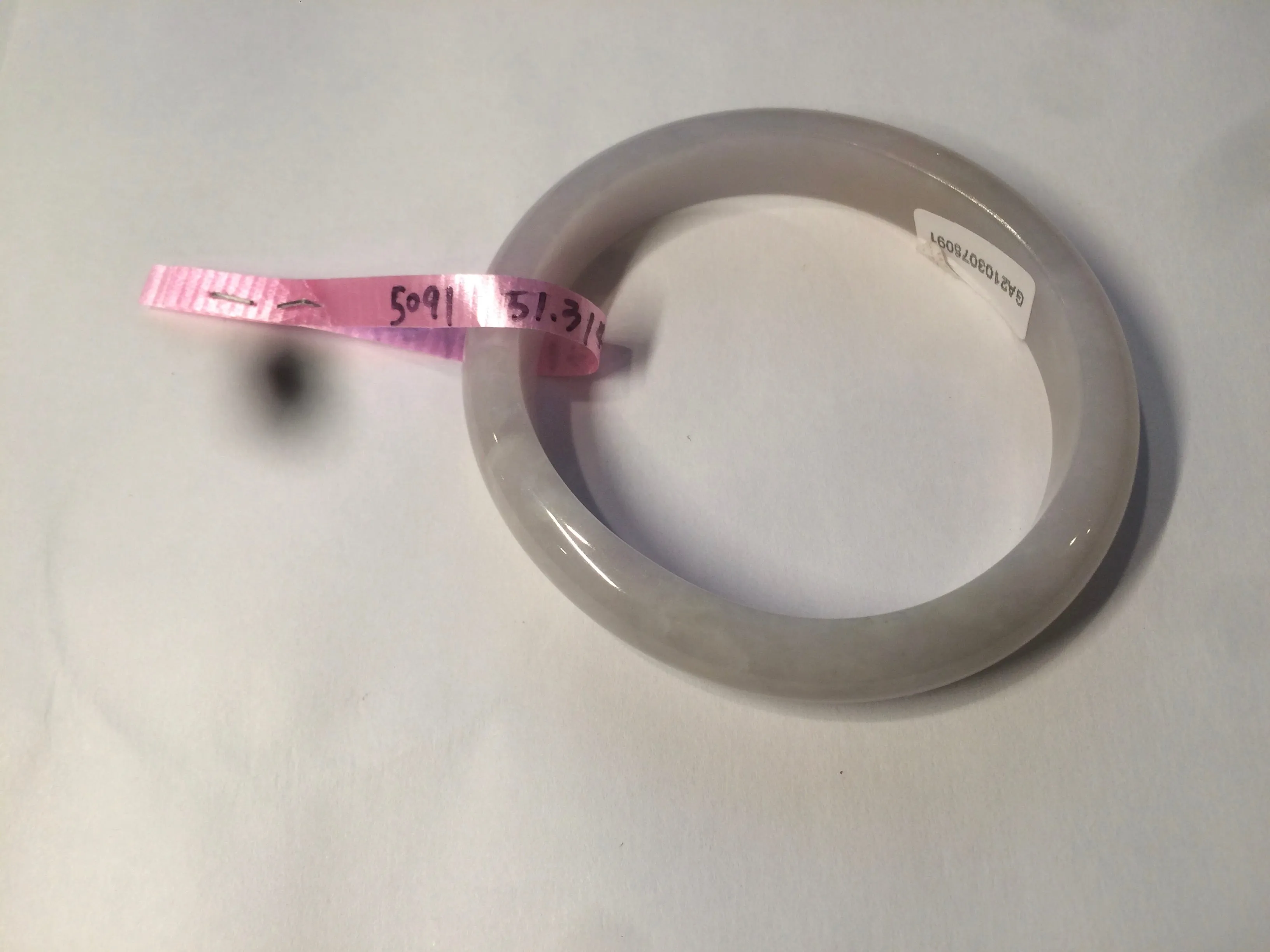 48mm Certified Type A 100% Natural icy watery light green/yellow/purple oval Jadeite Jade bangle AM28-5091