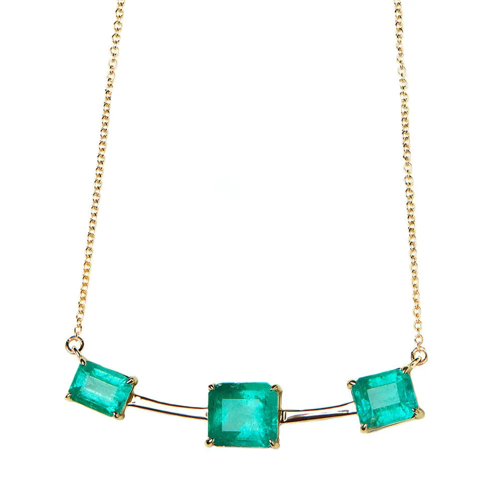 5.54 Carat Colombian Emerald Necklace