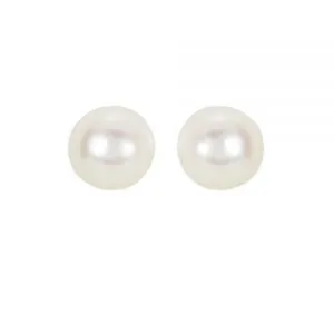 Akoya Pearl Earrings Set in 18K White Gold