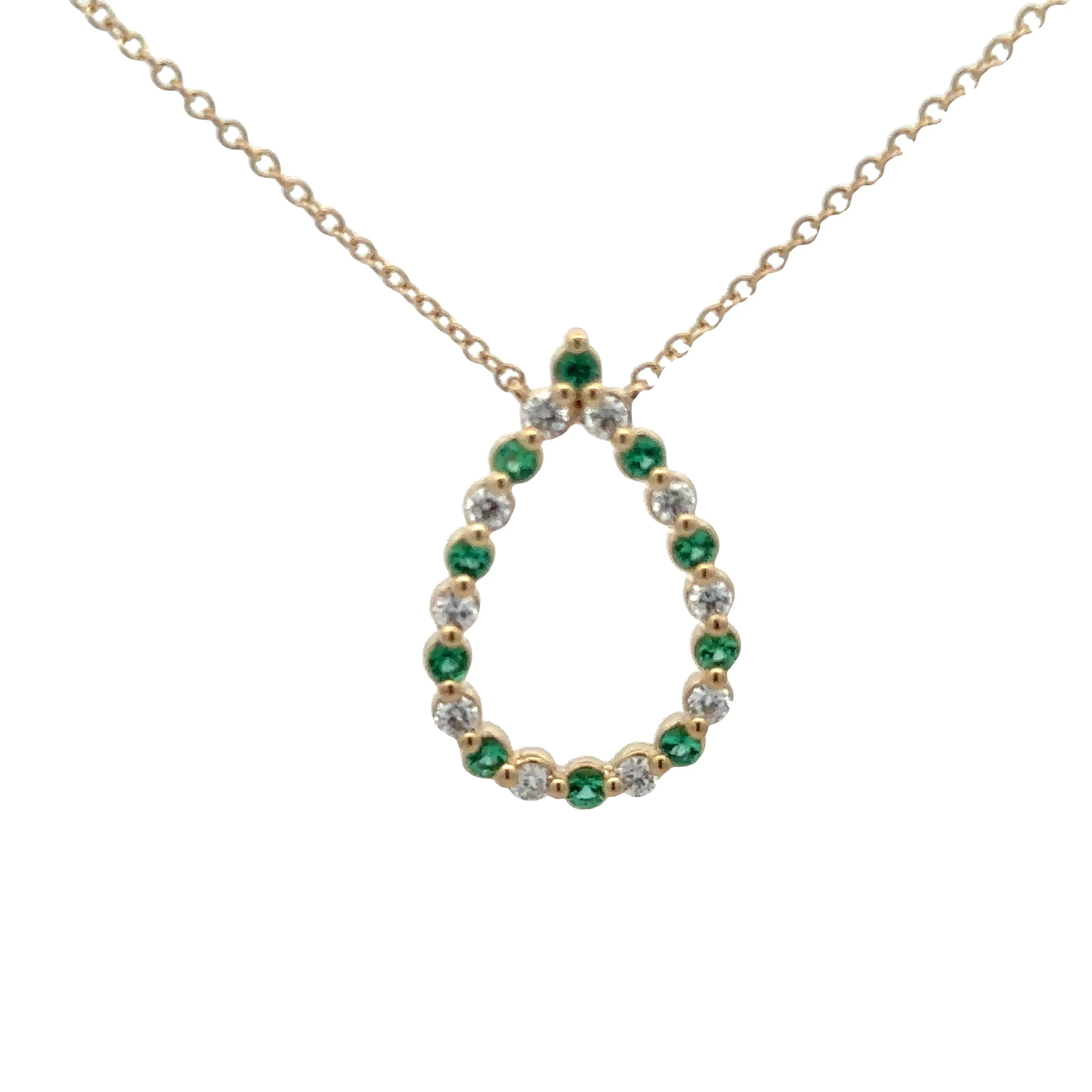 Alternating Emerald & Diamond Necklace