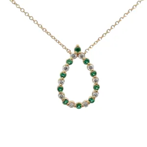 Alternating Emerald & Diamond Necklace