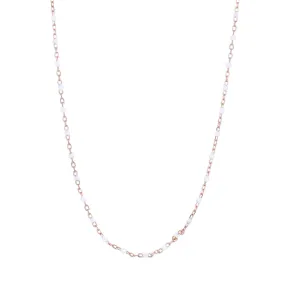 ANGELINA WHITE BEADED ROSE GOLD NECKLACE
