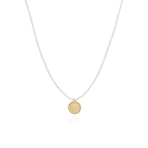 Anna Beck Delicate Beaded Pearl Circle Necklace, 15-17 inch - Gold Plated