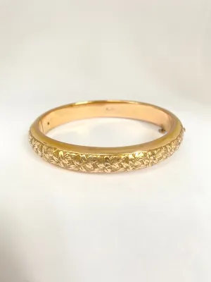 Antique, Victorian, 9ct Gold Plated Engraved Bangle