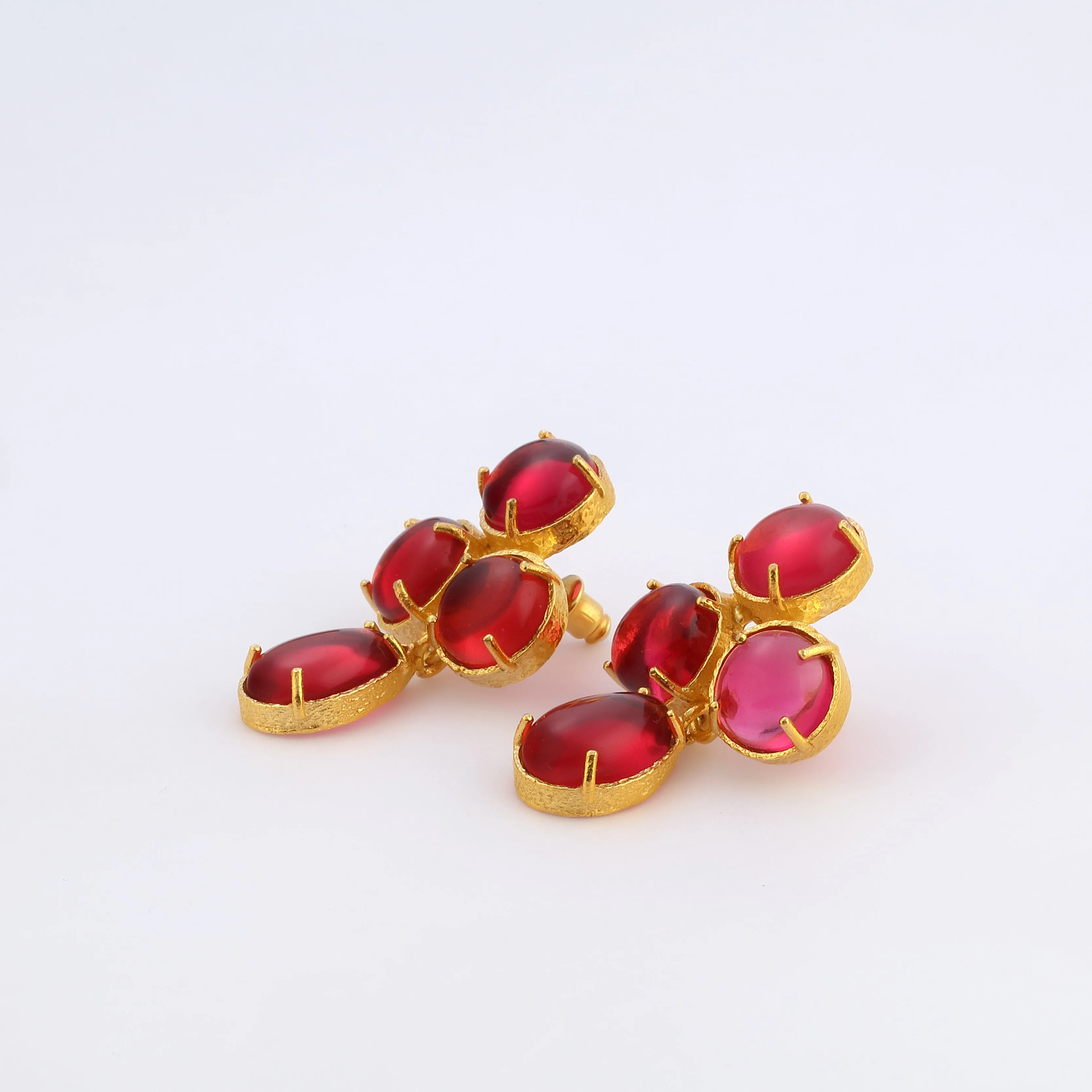 Aqua Earrings - Ruby Pink