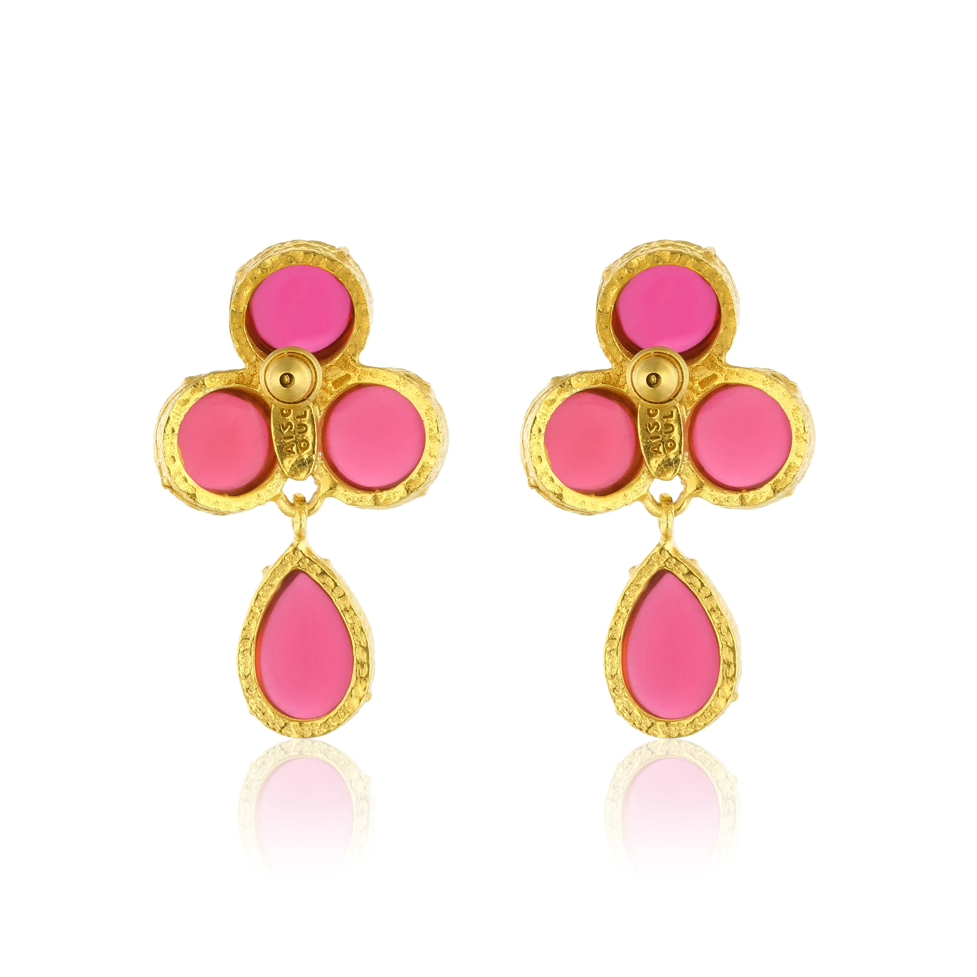 Aqua Earrings - Ruby Pink
