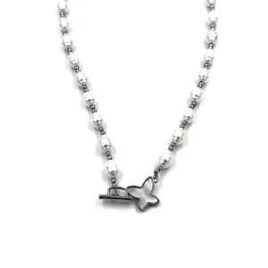 Ashley Gold Stainless Steel Freshwater Pearl Toggle Closure with Butterfly