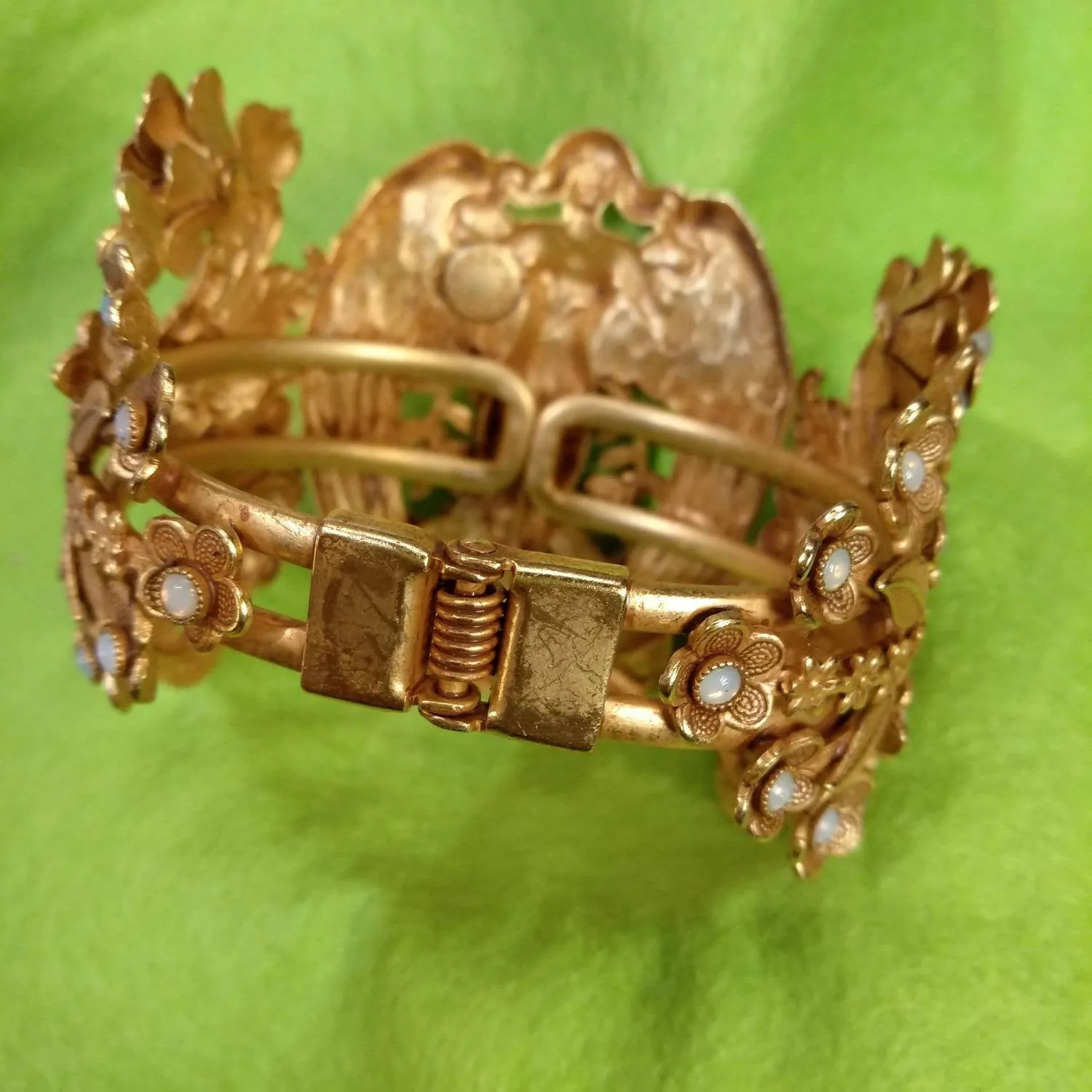 Askew London pearl Bracelet  fantasy Art Nouvau style clamper