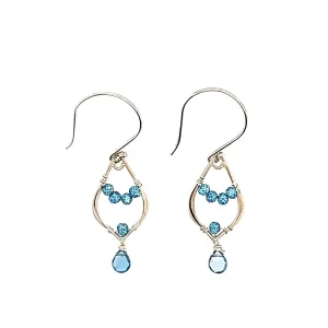 AVF Silver Blue Quartz & Topaz Earrings (SI2918)