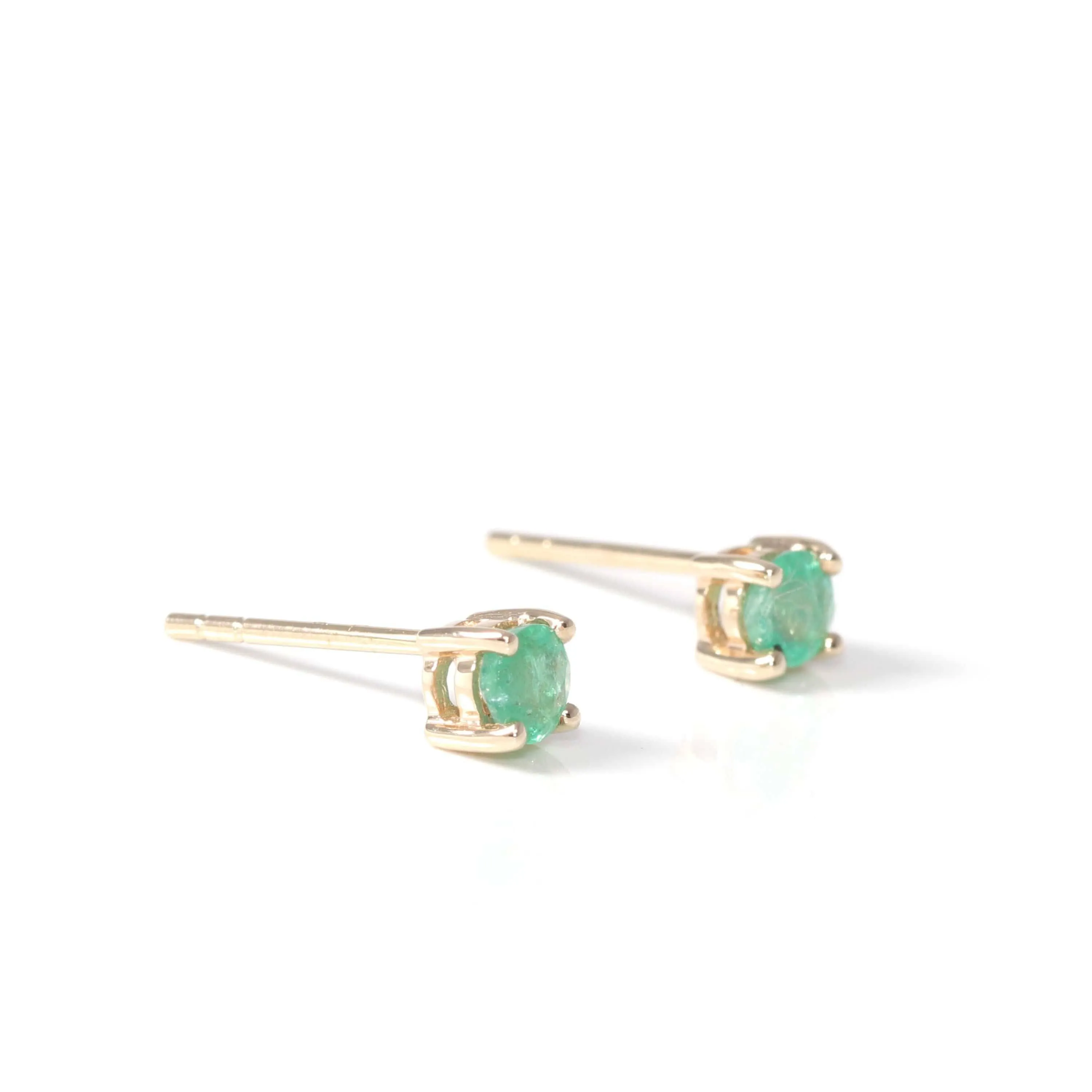 Baikalla™ 14K Classic Yellow Gold Natural Emerald Earrings
