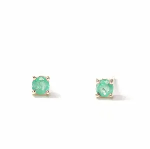 Baikalla™ 14K Classic Yellow Gold Natural Emerald Earrings