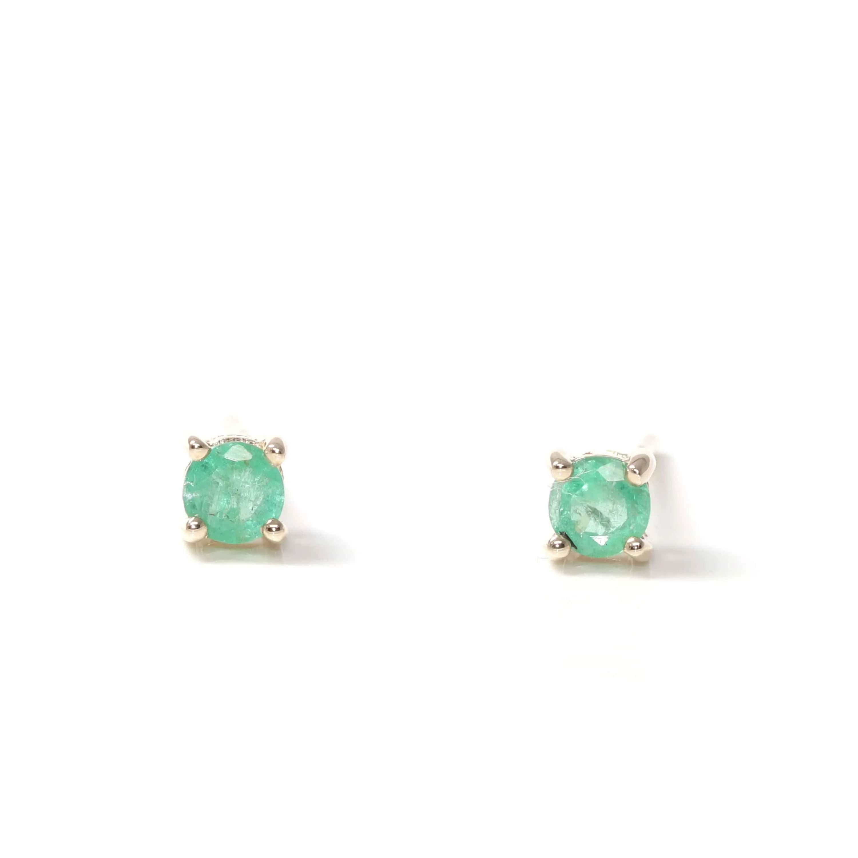 Baikalla™ 14K Classic Yellow Gold Natural Emerald Earrings