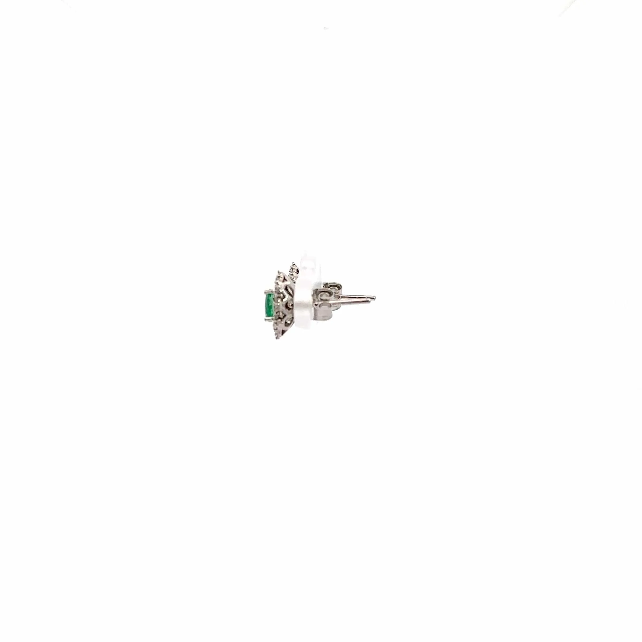 Baikalla™ Classic 14k White Gold Emerald Stud Earrings