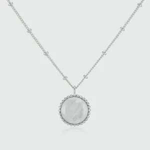 Barcelona Silver June Moonstone Birthstone Necklace