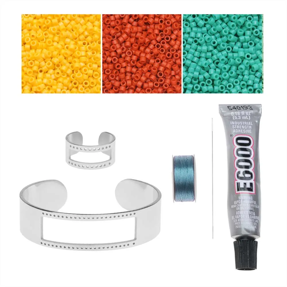 Beaded Centerline Bracelet and Ring Set - Sonora - Exclusive Beadaholique Jewelry Kit