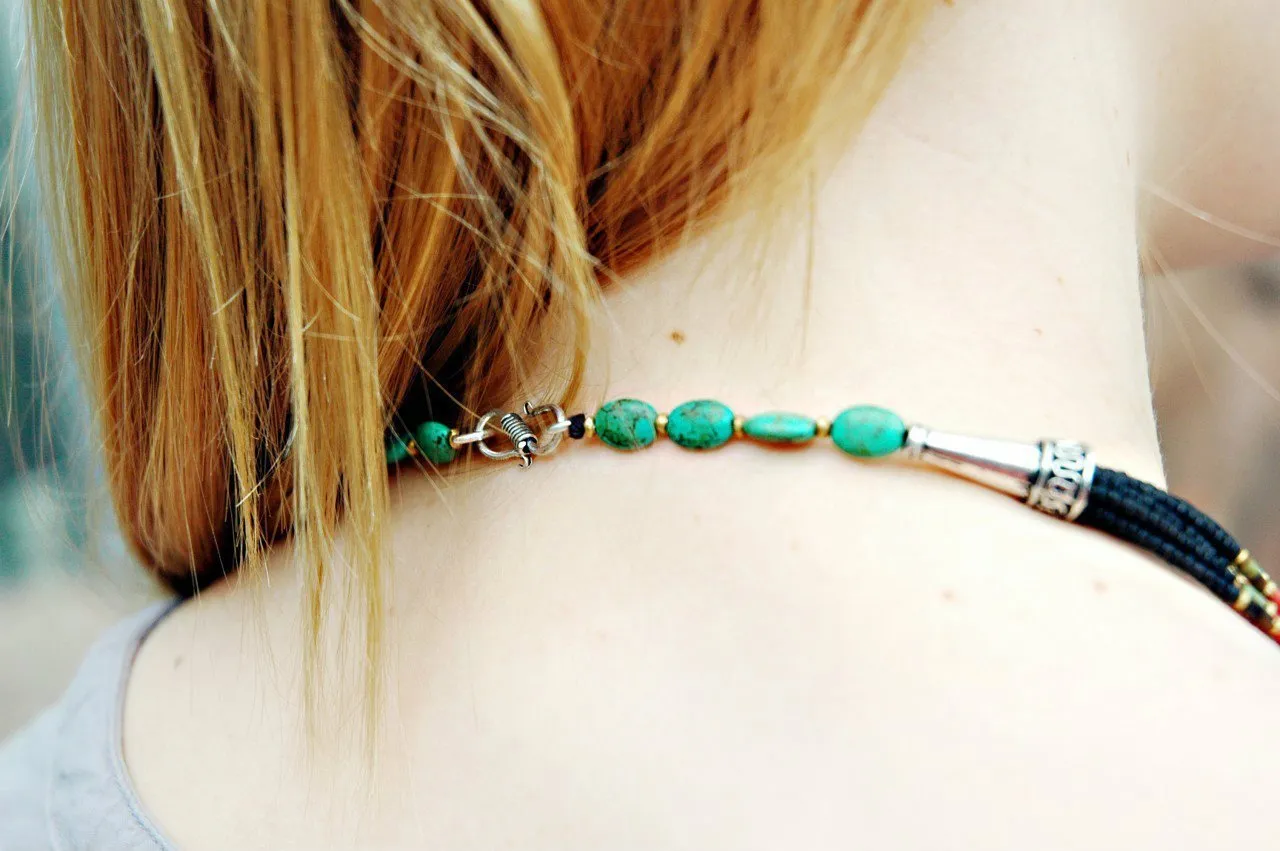 Black Bead Layer Necklace