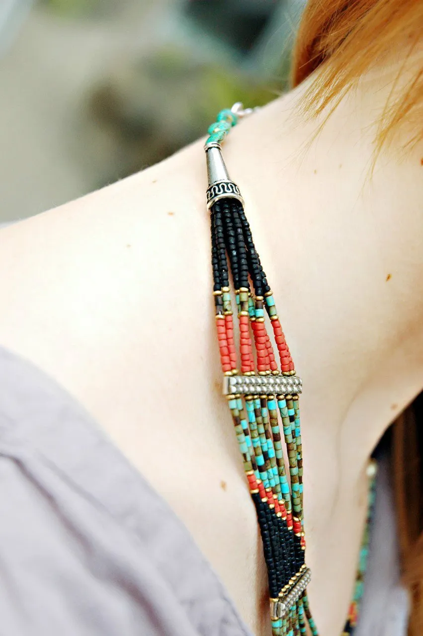 Black Bead Layer Necklace