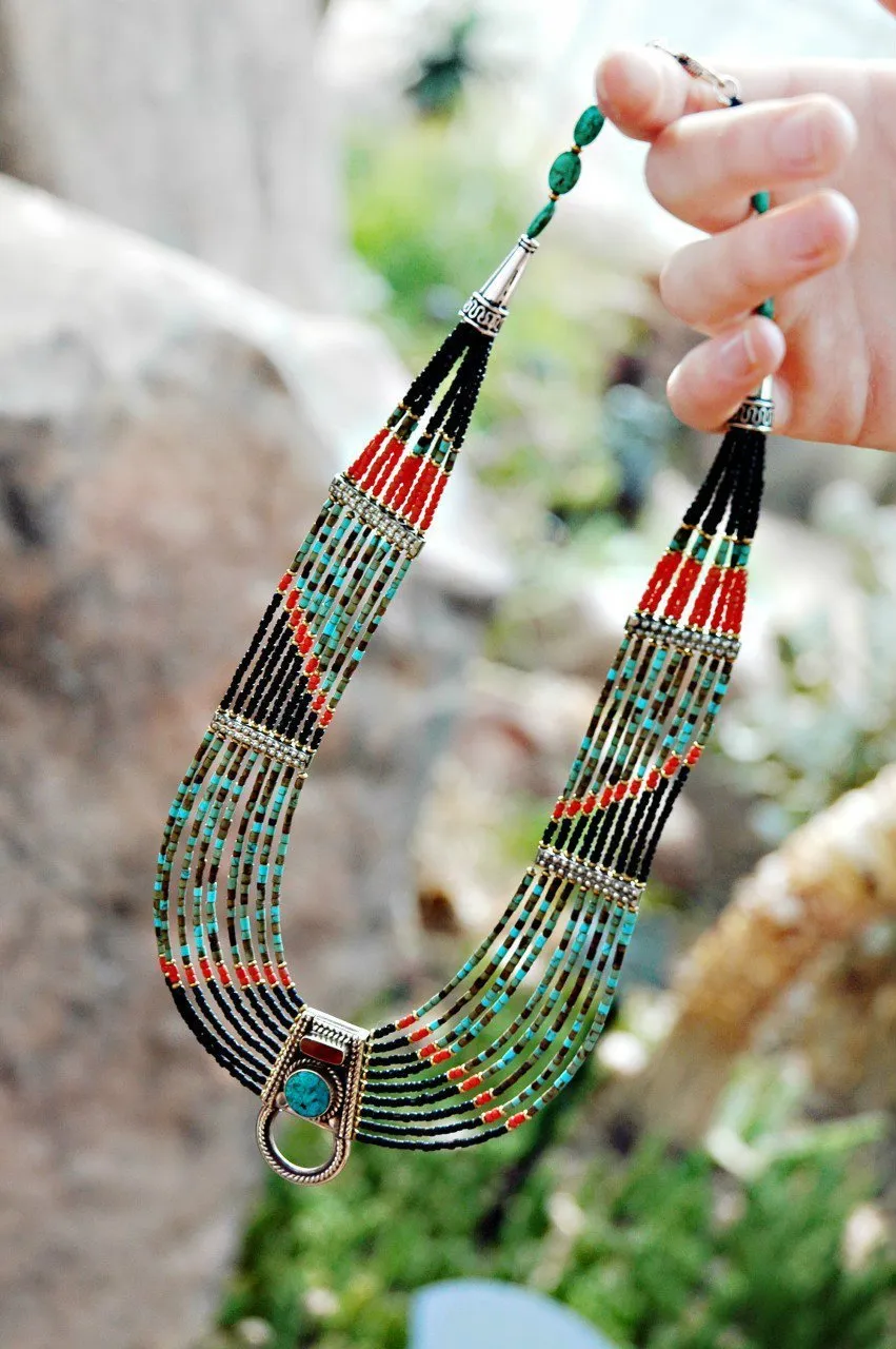 Black Bead Layer Necklace