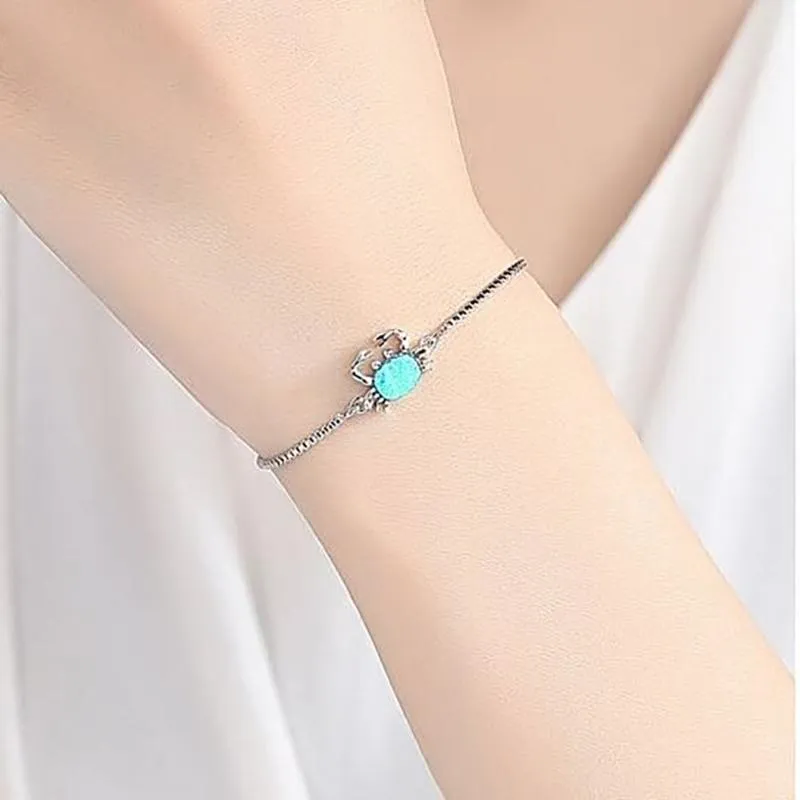 Blue Opal Adjustable Bolo Charm Bracelets