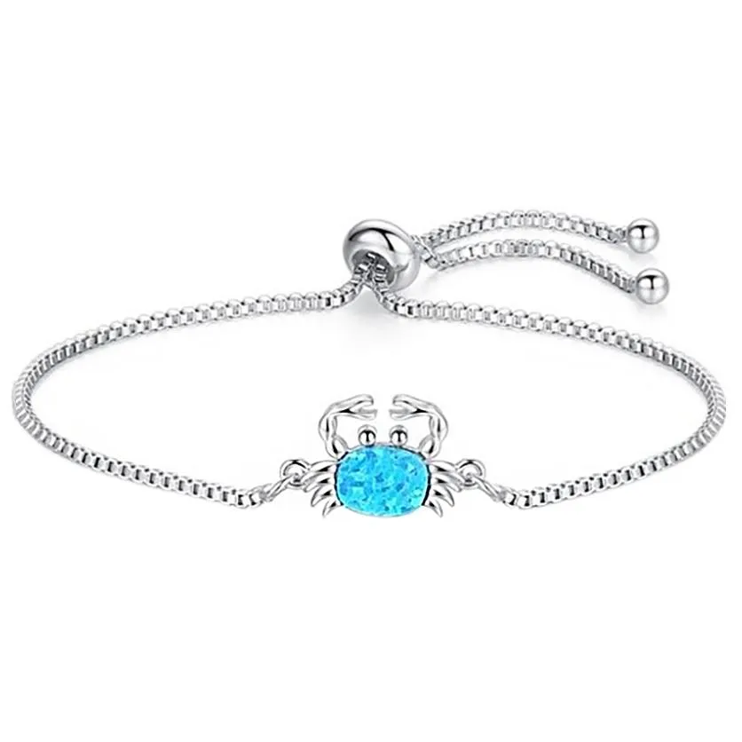 Blue Opal Adjustable Bolo Charm Bracelets