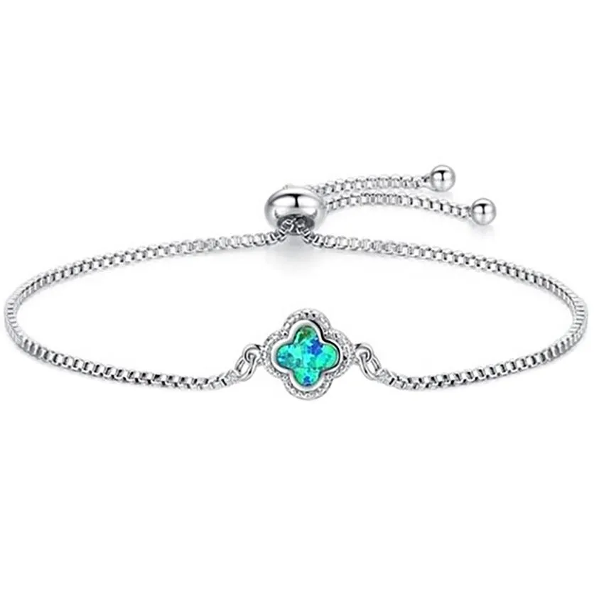 Blue Opal Adjustable Bolo Charm Bracelets