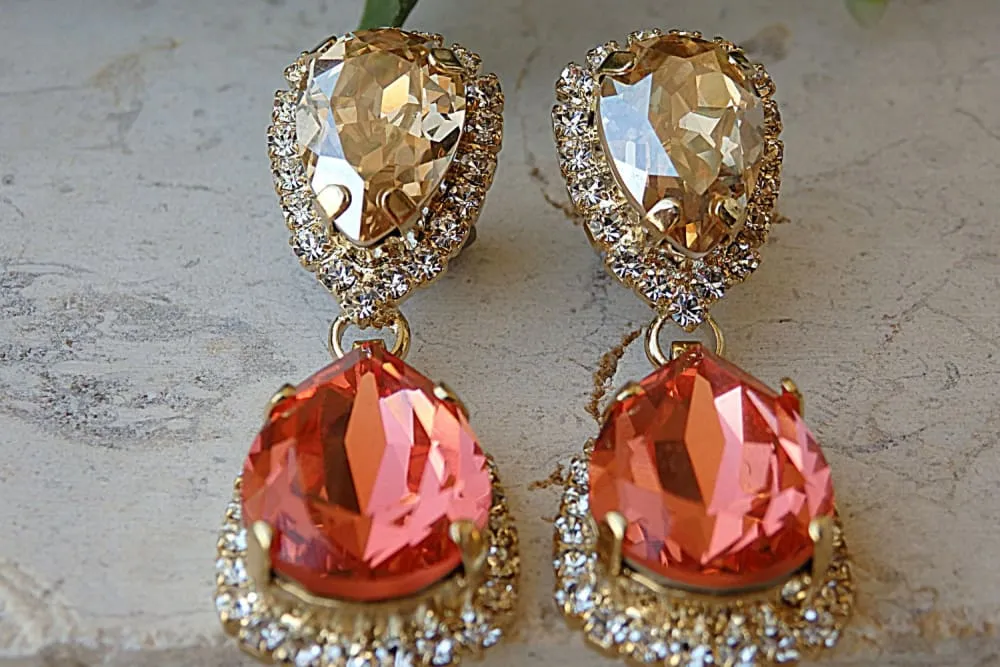 Blush bridal earring