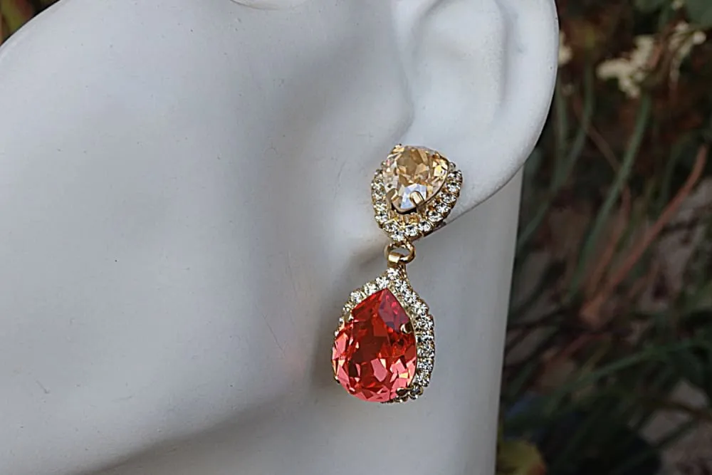Blush bridal earring